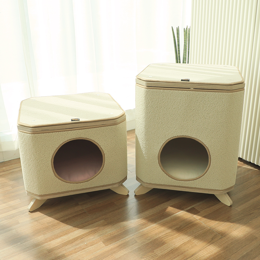 캣츠빌 강아지 고양이 원목 큐브하우스 숨숨집 스크래쳐