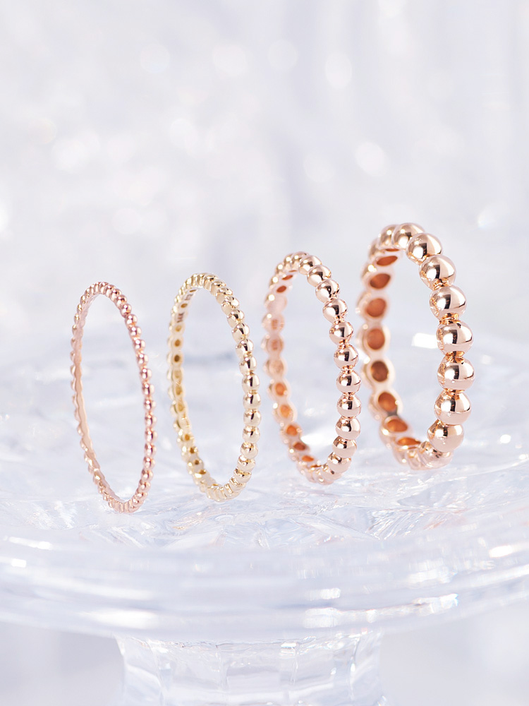 14K18K 델로버블 반지 4종 레이어드 볼 가드링