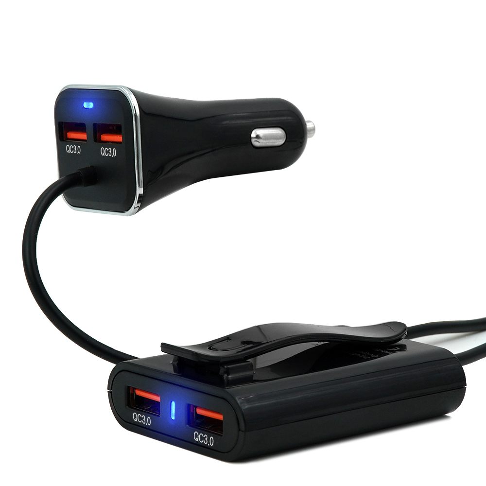 ACEPEED 차량용 QC3.0 멀티 고속충전기 시거잭 앞뒷좌석 4구 - 상품 이미지