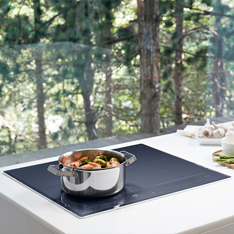 4구 더블 플렉스존 올파워 3400W 인덕션 전기레인지 독일쇼트사 클리어 트랜스 사하라블루