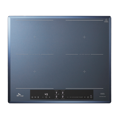 4구 더블 플렉스존 올파워 3400W 인덕션 전기레인지 독일쇼트사 클리어 트랜스 사하라블루