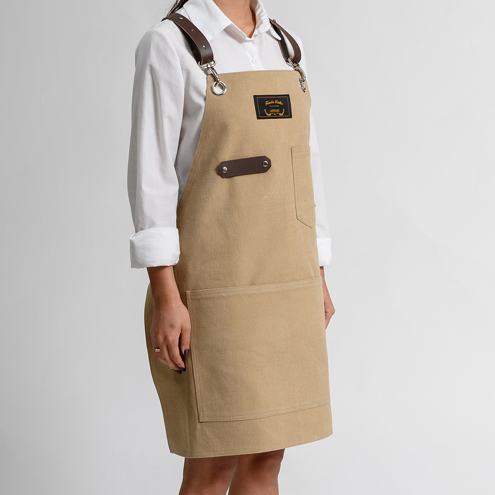 로져 피넛 칸데오레더 공방 미용실 카페 미용사 바리스타 앞치마 가죽 앞치마