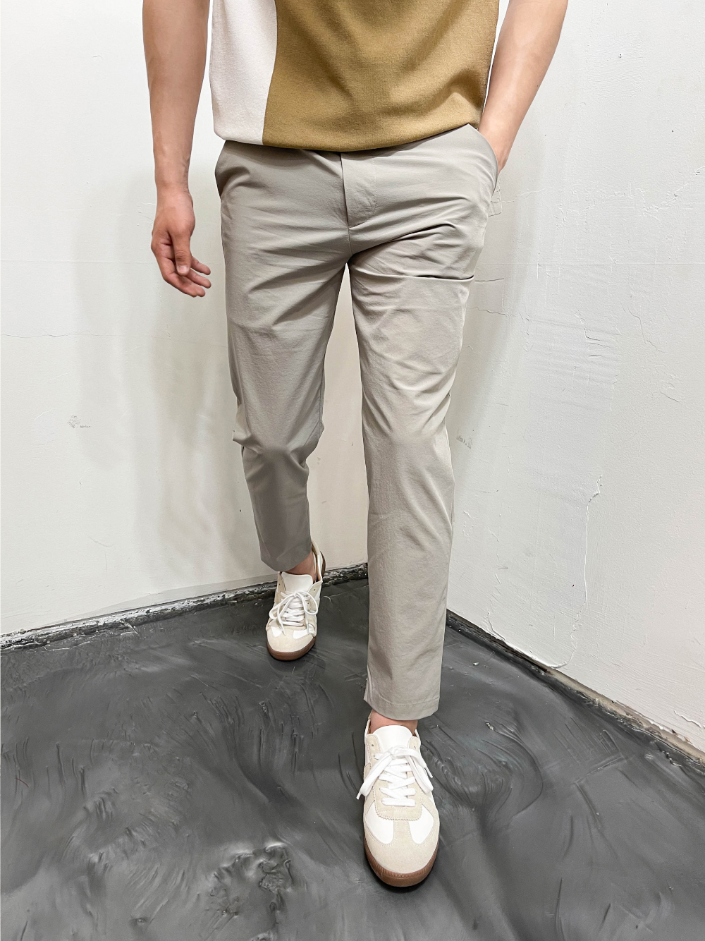 쿨슬랙스 냉장고슬랙스 아이스 9부 슬랙스 봄 여름 밴딩 스판 정장 남자 치노팬츠 - 상세 이미지 3