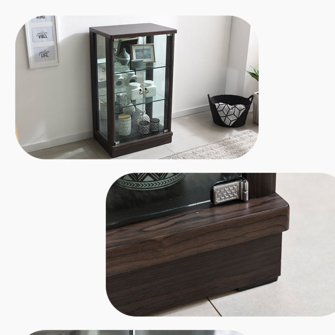 수석 트로피 상패 진열장 원목 유리 도어 수납장 인테리어 장식장