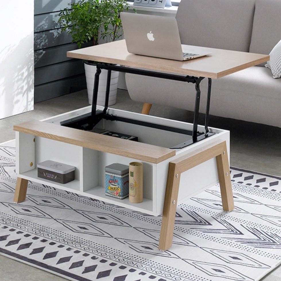 수납 리프팅 테이블 800 기능성 거실 테이블 높은 소파 테이블