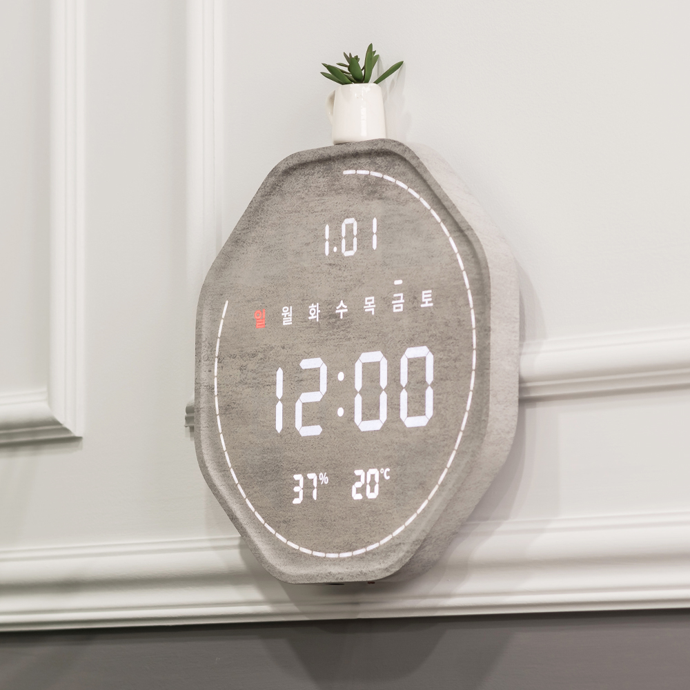 플라이토 루나 터닝 폴리곤 인테리어 LED 벽시계 29.5cm - 상세 이미지 4