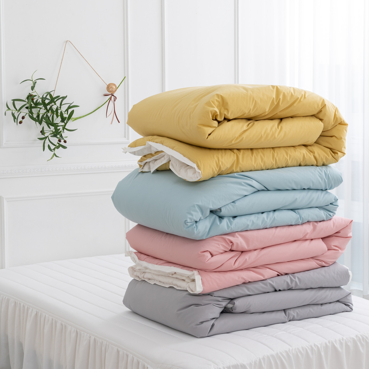 아르일랑 고밀도 60수 순면 4온스 봄 여름 8온스 가을 겨울 침구 차렵 이불 캔디달콤