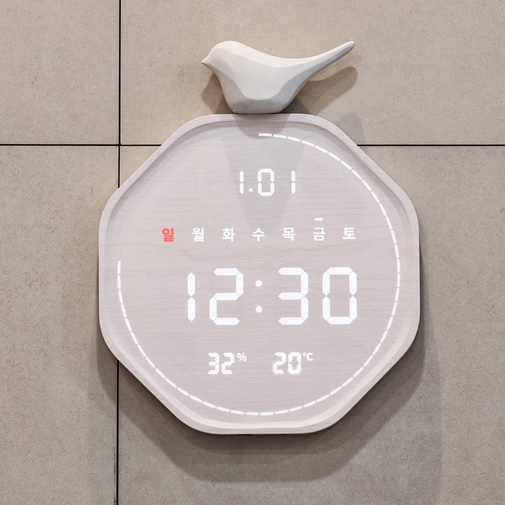 플라이토 루나 터닝 폴리곤 인테리어 LED 벽시계 29.5cm - 상세 이미지 5
