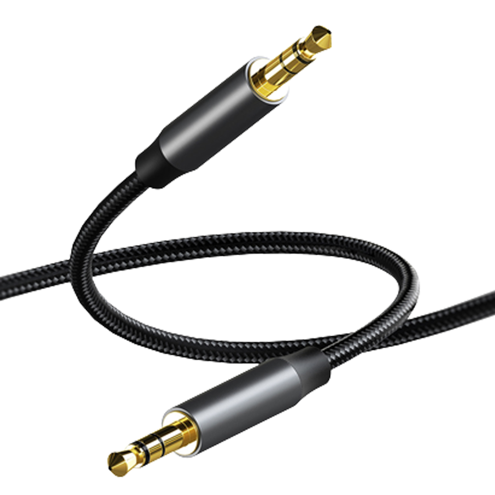바라보고 3.5mm AUX 차량용 스테레오 오디오 케이블 A11 그레이, 1m - 상세 이미지 3