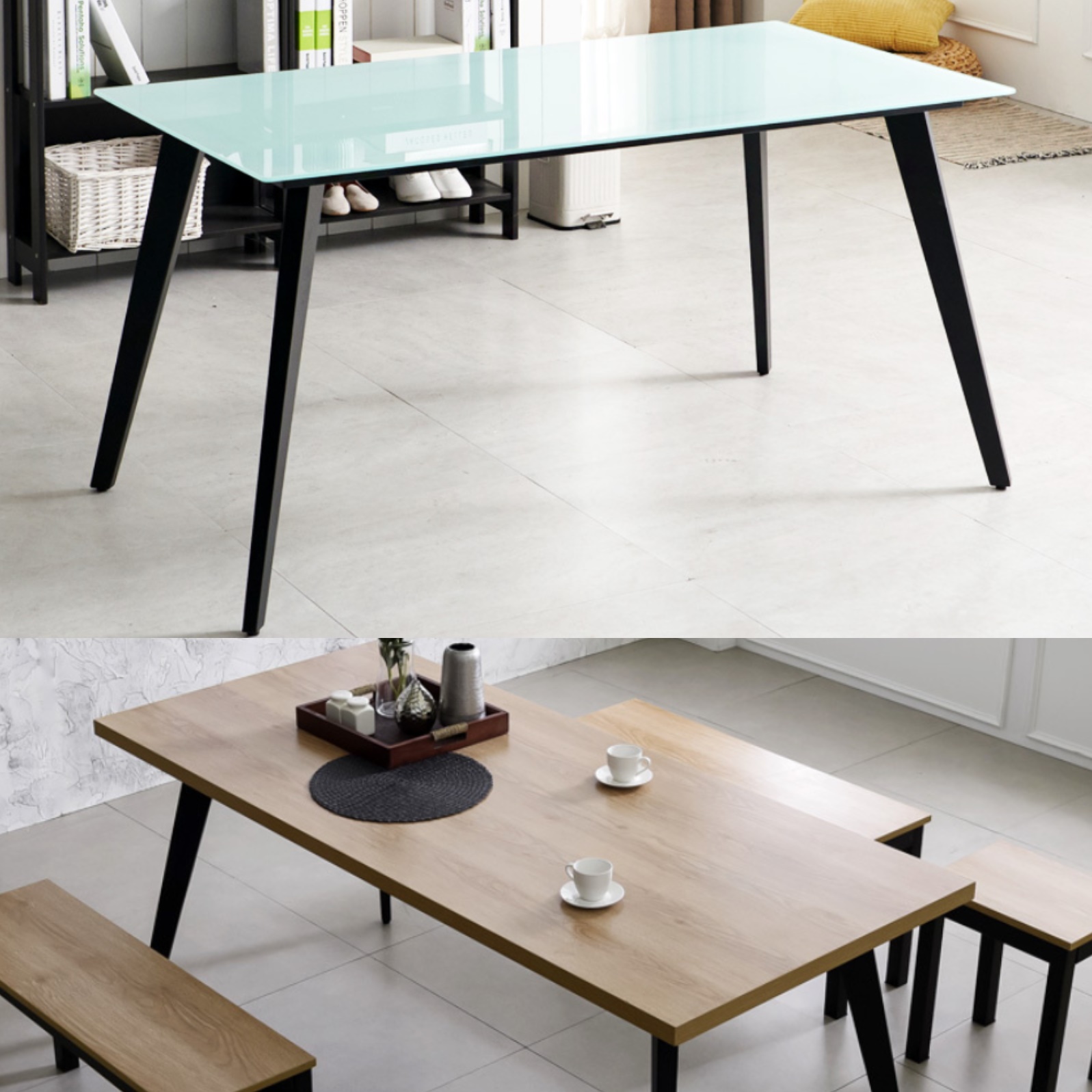 고급테이블 1800 강화유리식탁 매장테이블 업소용테이블