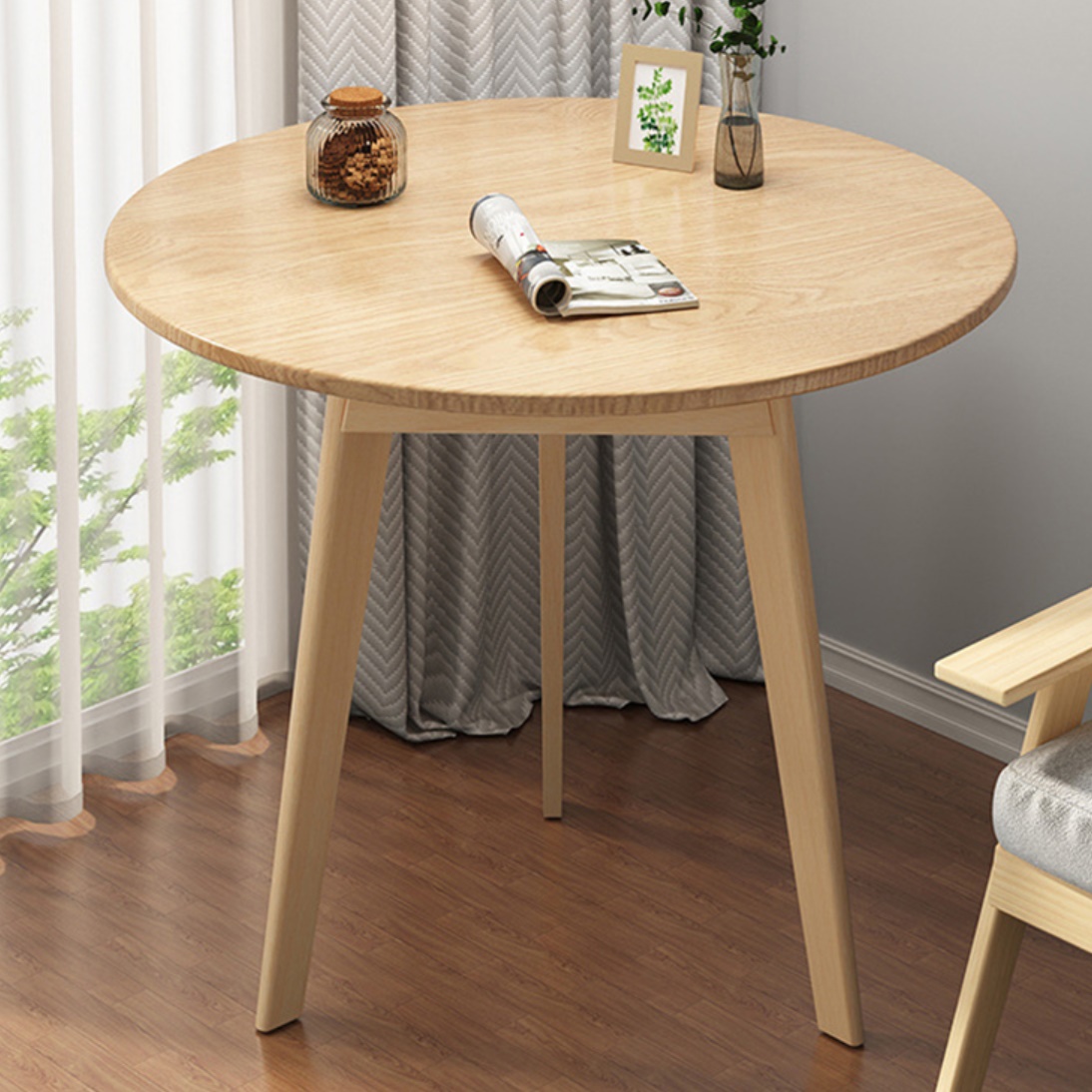 높은 소파 테이블 거실 원형 티 테이블 원목 거실용 탁자