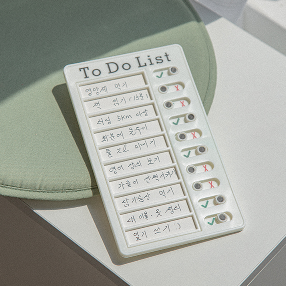 투두리스트 체크판(To Do List) 매일 밀어서 체크 스케줄체크판 위클리 플래너 - 상세 이미지 3