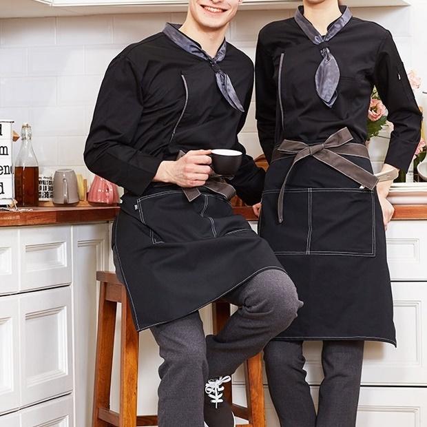 허리형 짧은앞치마 미니앞치마 무지 가벼운 여름용 카페 바리스타 홀서빙 앞치마 커피