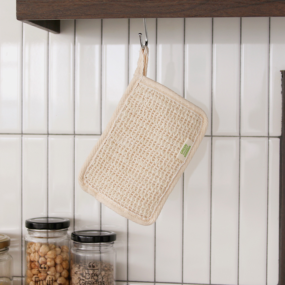 생분해 과일 세제 데일리 거품잘나는 핸드메이드 주방 제로웨이스트 삼베 수세미 - 상세 이미지 3