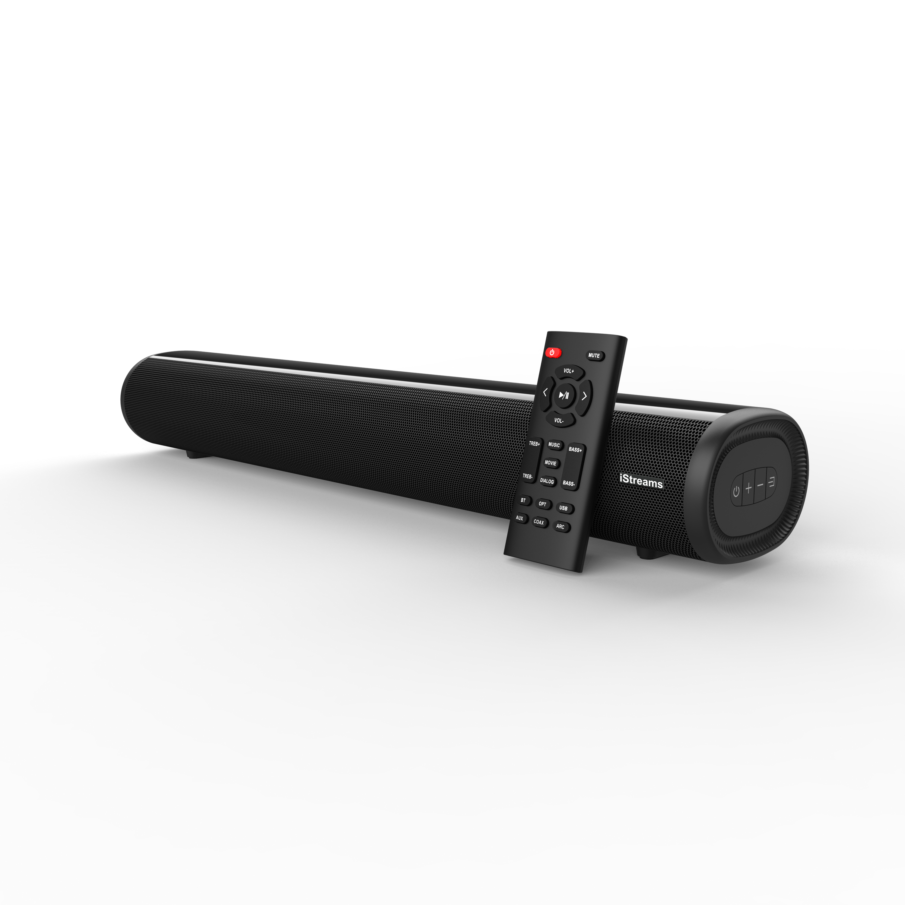 iStreams(아이스트림즈) HDMI ARC 사운드바_모델명SE04, 다양한 연결단자 제공(HDMIARC, 블루투스, Optical, Coaxial, AUX, USB), 리모컨 - 상세 이미지 2