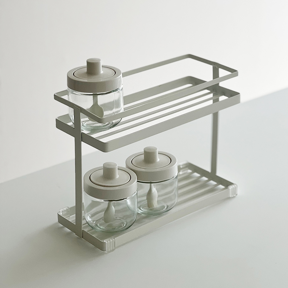 주방 양념통 2단 선반 정리대