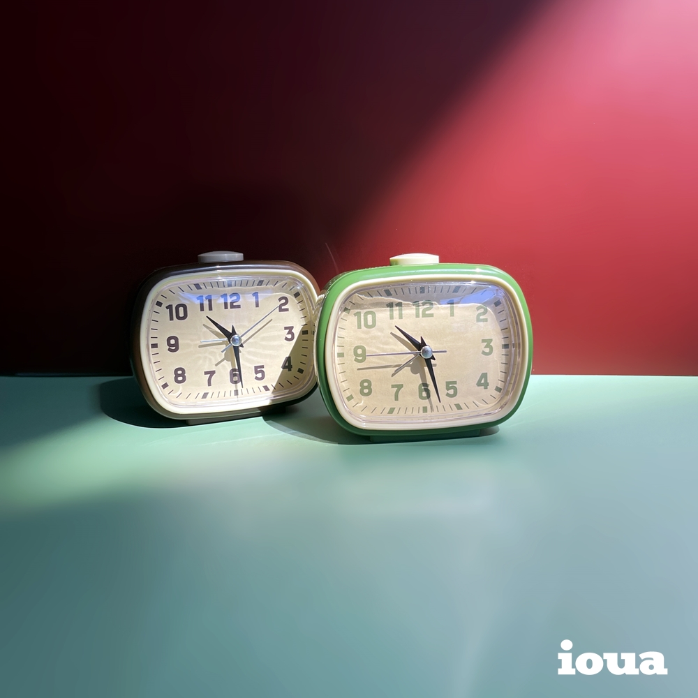 레트로 아날로그 무소음 미니 알람 탁상시계 앤틱 빈티지 디자인 1973