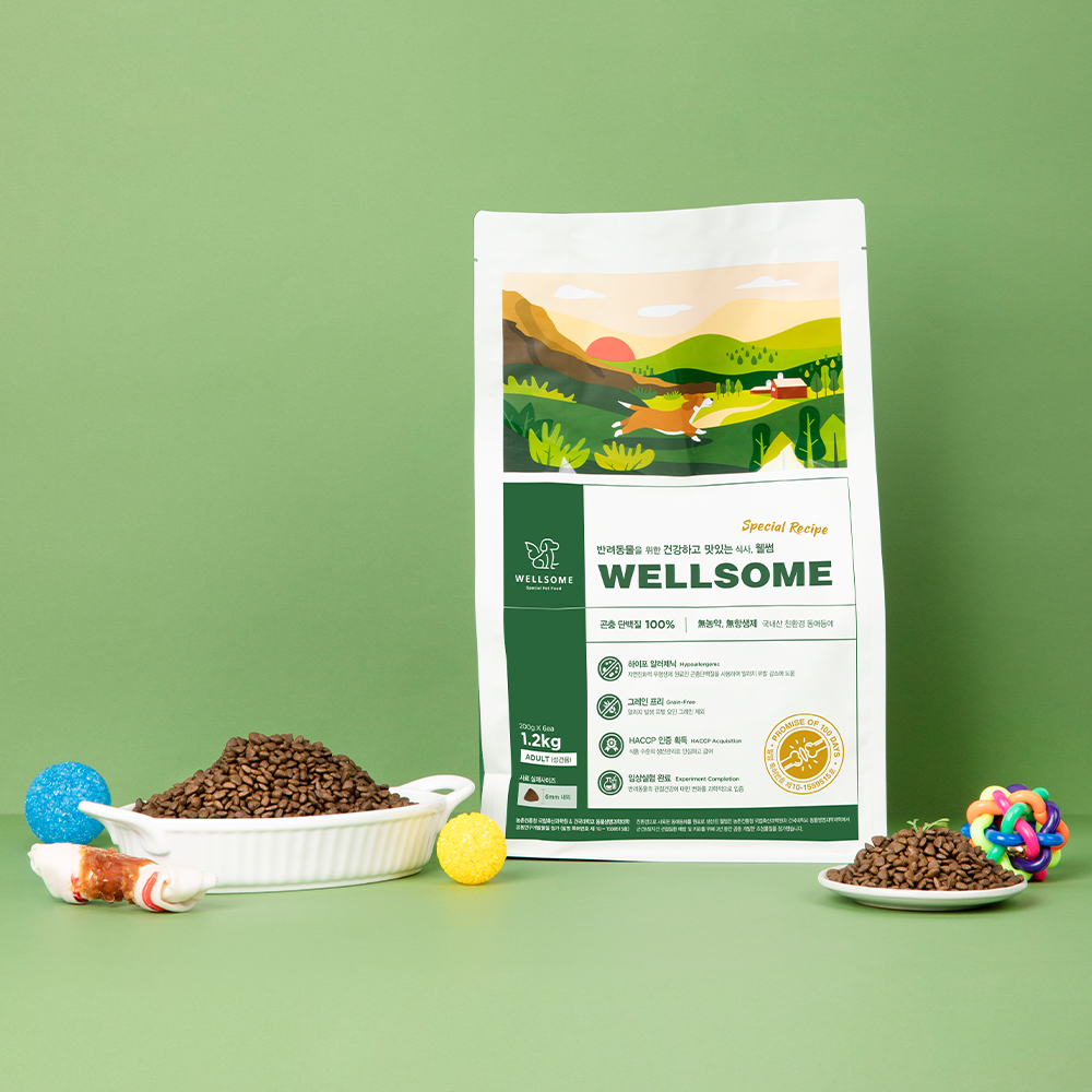 웰썸 그레인프리 강아지 인섹트 관절 곤충사료 관절건강, 3.6kg, 2개