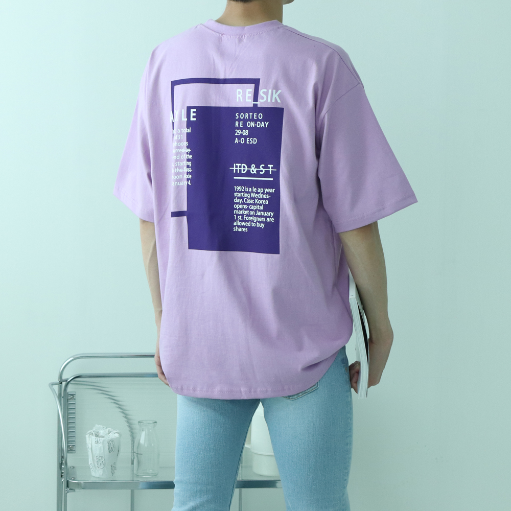 남자반팔티 오버핏 7부 린넨 커플반팔티 제품 이미지