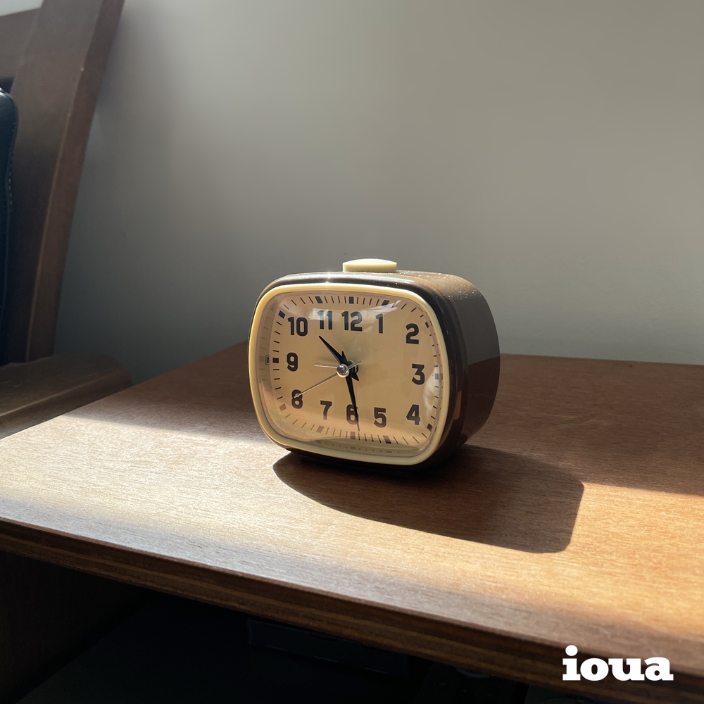 레트로 아날로그 무소음 미니 알람 탁상시계 앤틱 빈티지 디자인 1973