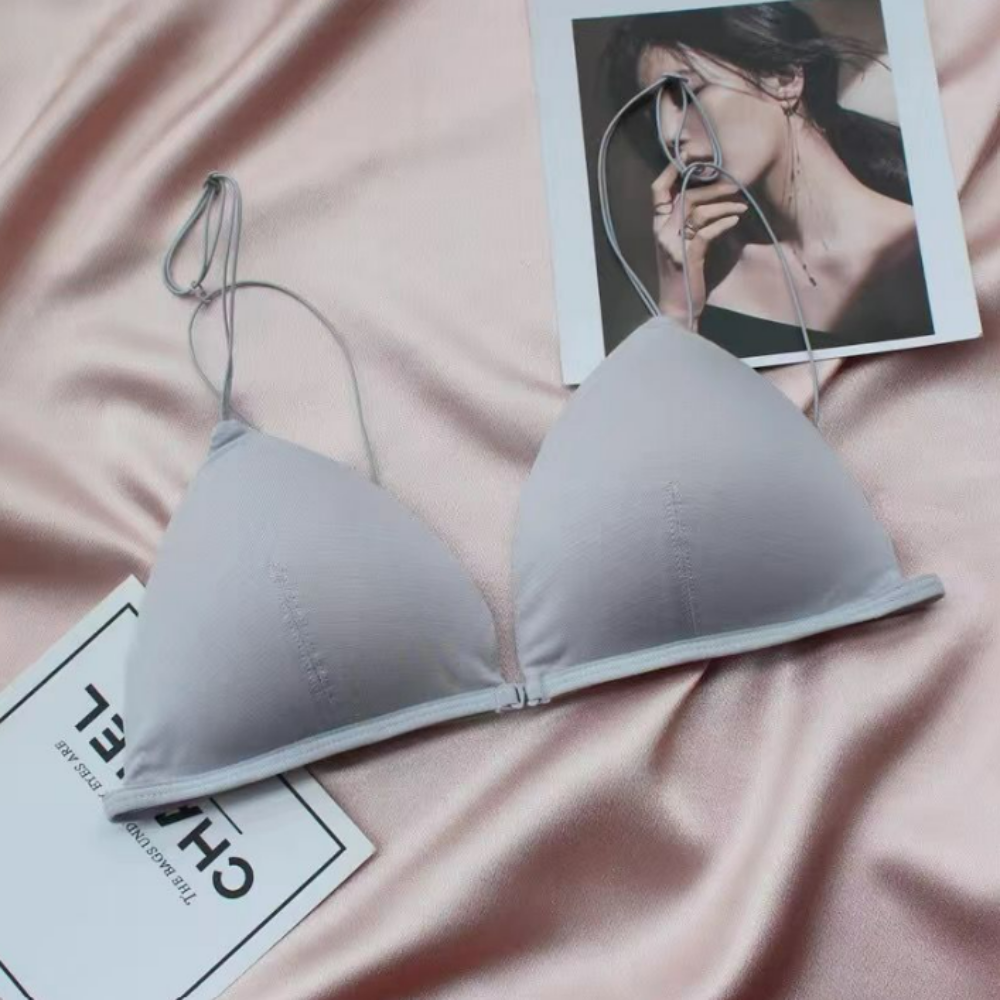 앞후크브라 얇은끈 인견 노패드 벌어진가슴 모아주는 가슴작아보이는 미니멀 홑겹브라렛 이미지 3
