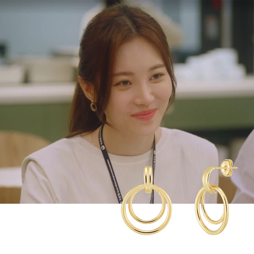 [유라 착용] 폴브리알 주얼리 글로스 귀걸이 PYBE0138_BRASS - 상품 이미지