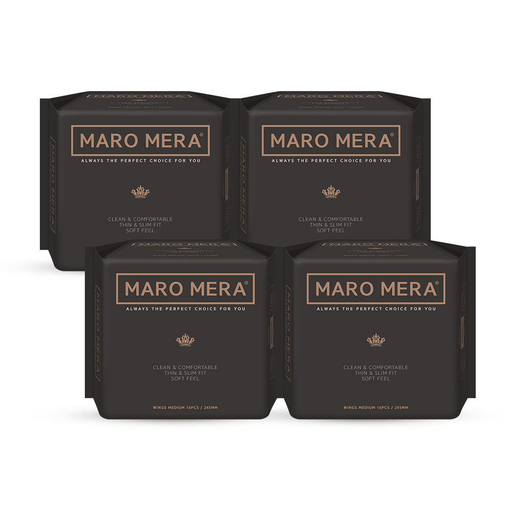 마로메라 순면 커버 생리대 날개형 중형 16p 4팩