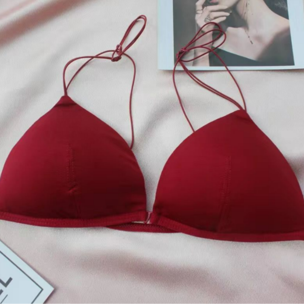 앞후크브라 얇은끈 인견 노패드 벌어진가슴 모아주는 가슴작아보이는 미니멀 홑겹브라렛 이미지 4