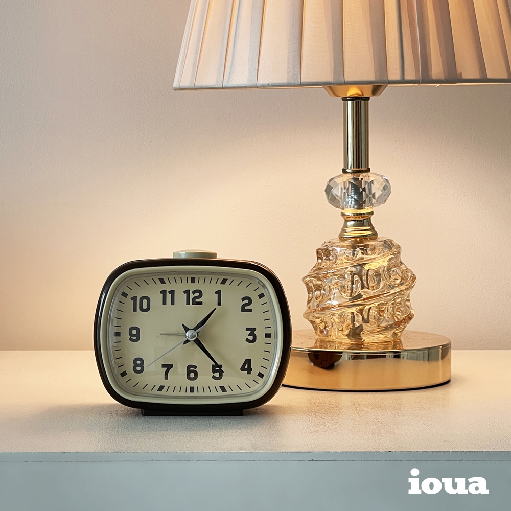 레트로 아날로그 무소음 미니 알람 탁상시계 앤틱 빈티지 디자인 1973