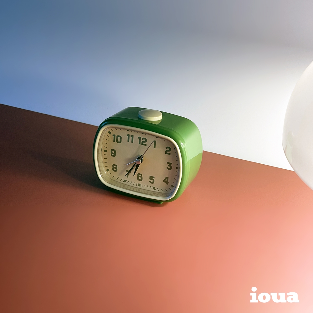 레트로 아날로그 무소음 미니 알람 탁상시계 앤틱 빈티지 디자인 1973