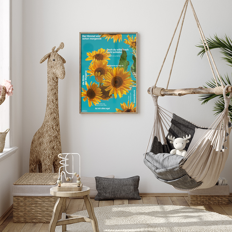 풍수 해바라기 그림 현관 거실 재물운 행운 인테리어 포스터 Sunflower Ver.2 - 상세 이미지 3