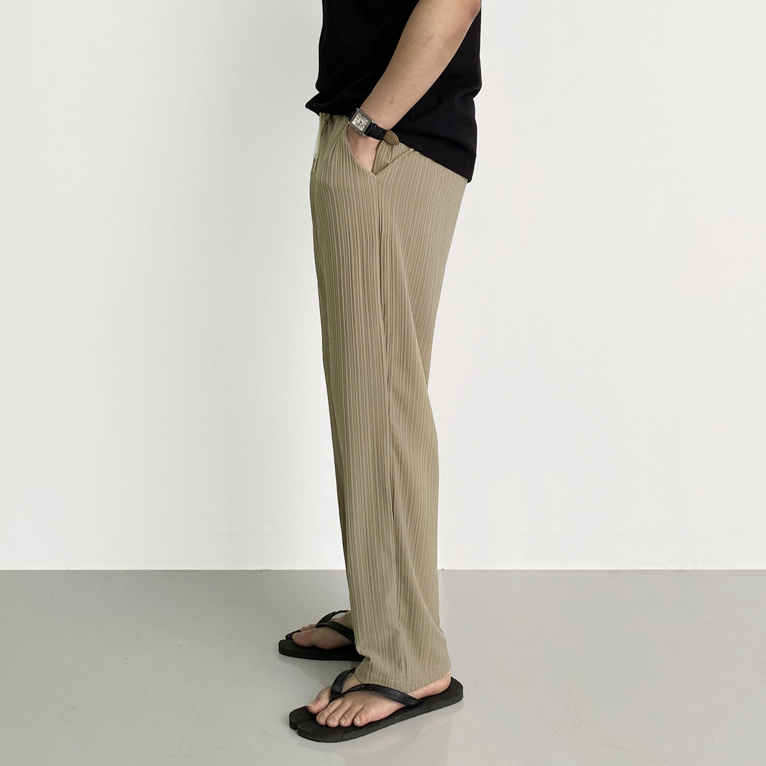 남자플리츠팬츠 시원한바지 통큰바지 - 상세 이미지 4