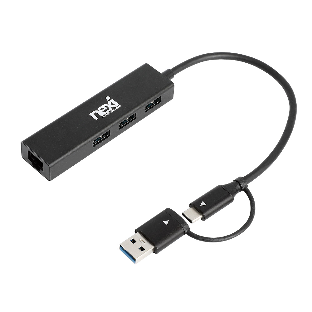넥시 NX-U3130-3PHL USB허브 USB3.0 C타입 유선랜카드 NX1274 - 상품 이미지