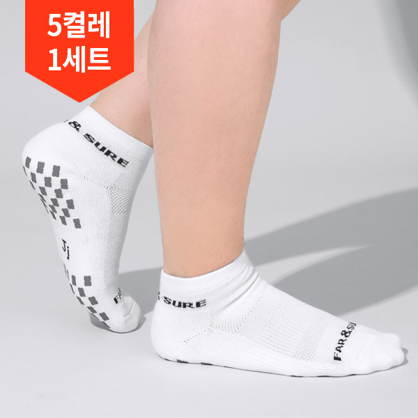 5켤레1세트/파앤슈어 특허 논슬립 단목 골프양말 - 메인 이미지