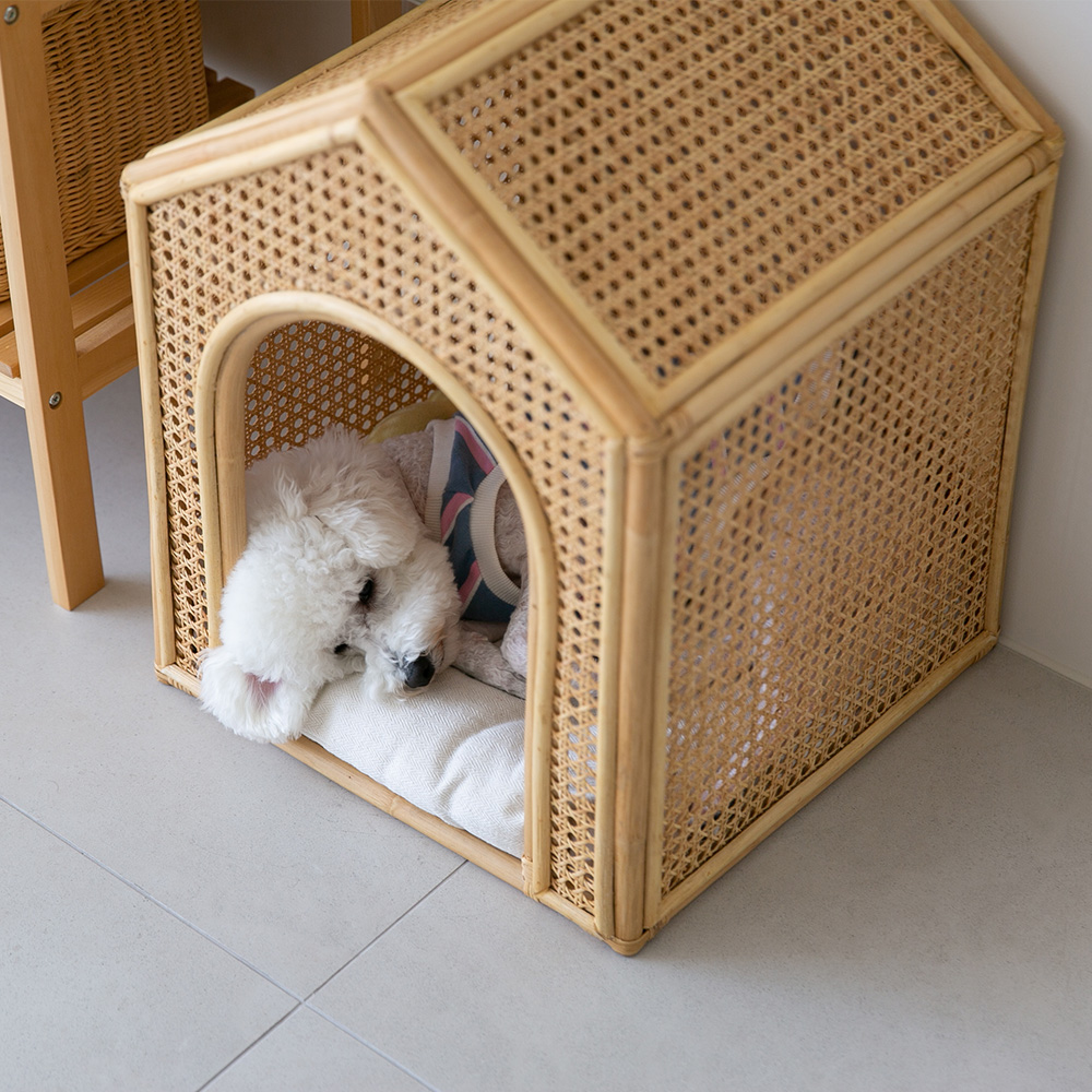 고양이숨숨집 내추럴 라탄 애견 반려동물 하우스 소형 강아지집