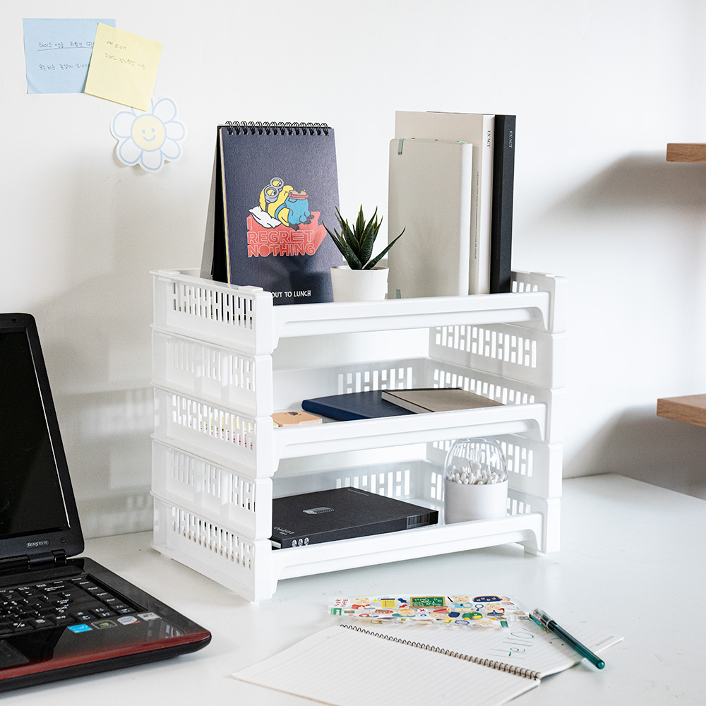 층층 미니선반 3단 수납 모듈 높이조절선반 낮은 팬트리 좁은 주방 - 상품 이미지