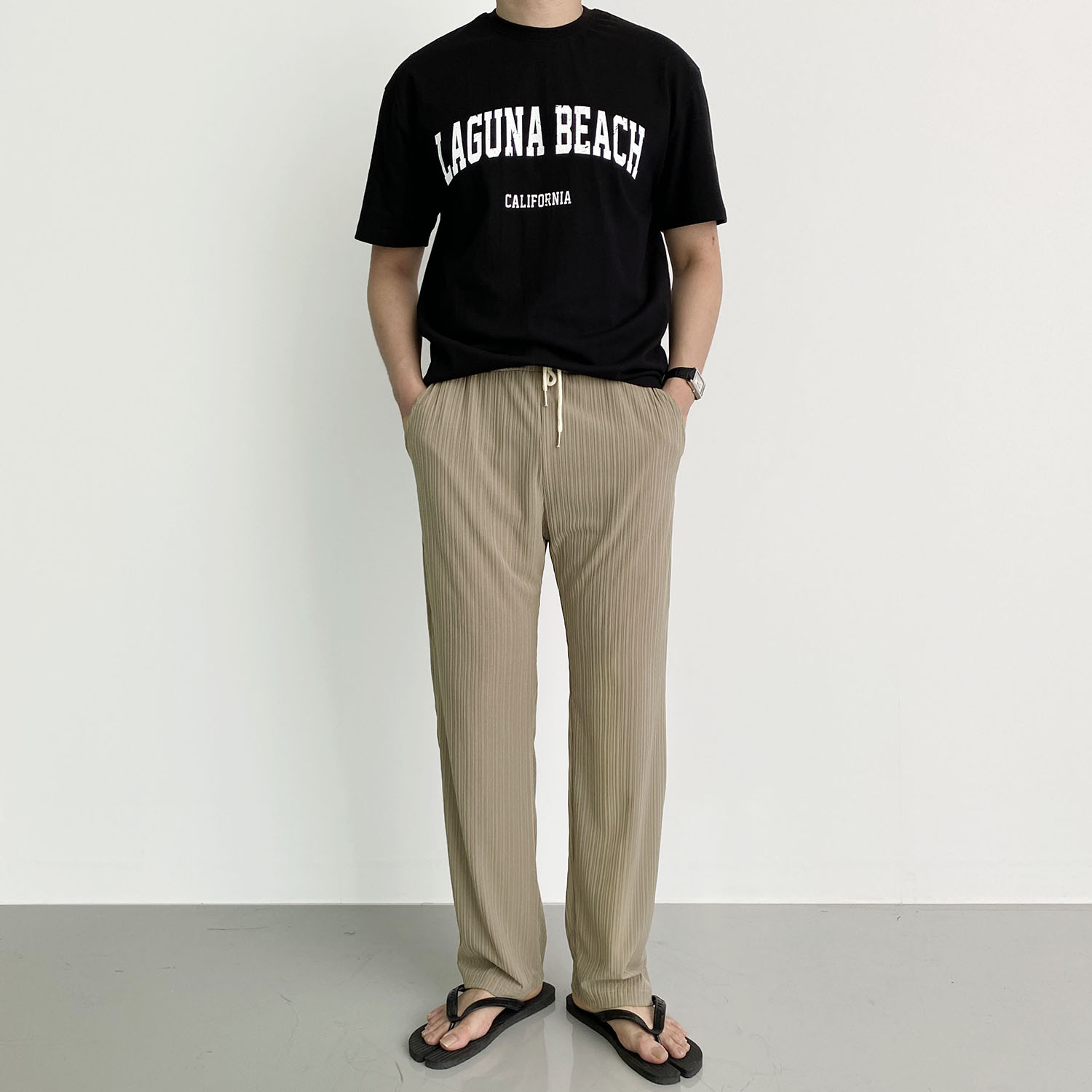 남자플리츠팬츠 시원한바지 통큰바지 - 상세 이미지 3