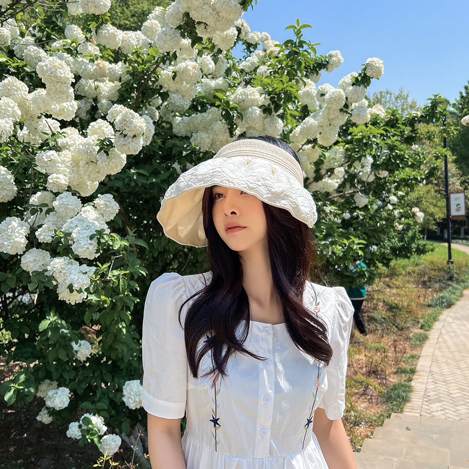 여성 여자 여름 썬캡 모자 챙모자 조개 - 상세 이미지 2