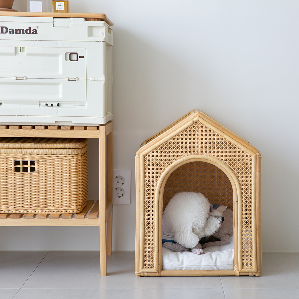 고양이숨숨집 내추럴 라탄 애견 반려동물 하우스 소형 강아지집