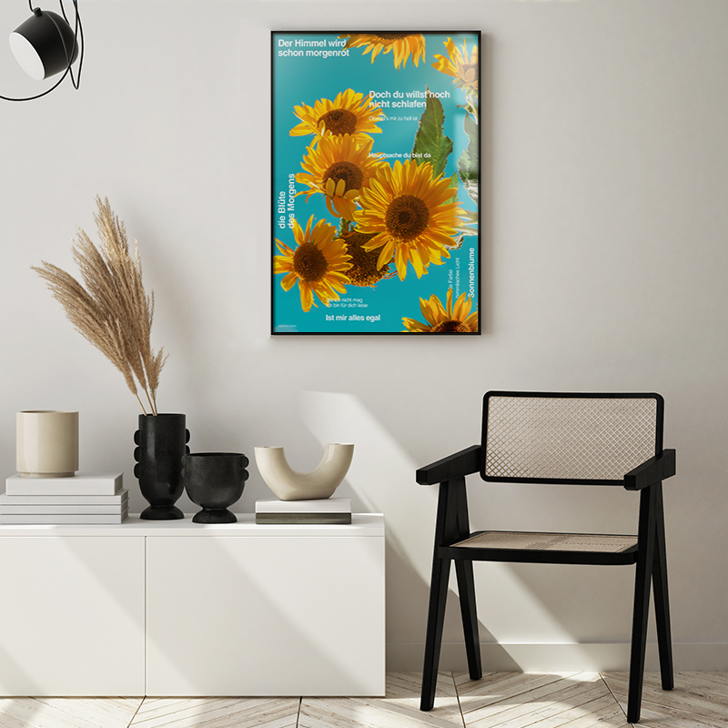 풍수 해바라기 그림 현관 거실 재물운 행운 인테리어 포스터 Sunflower Ver.2 - 상세 이미지 5
