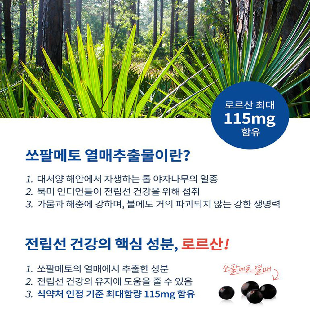 쏘팔메토 파워 맥스 30캡슐 옥타코사놀 남성보충제 1개월분 이미지 4