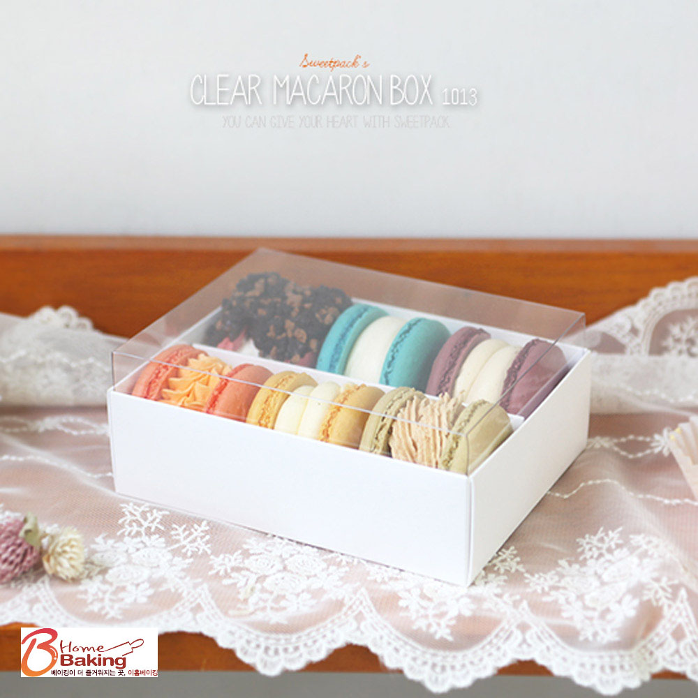 윗투명마카롱상자 10x13 뚱카롱6구 투명창상자 마카롱박스 다쿠아즈 디저트 캔들 포장 제품 이미지