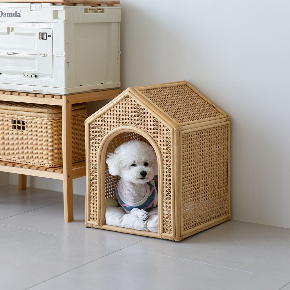 고양이숨숨집 내추럴 라탄 애견 반려동물 하우스 소형 강아지집