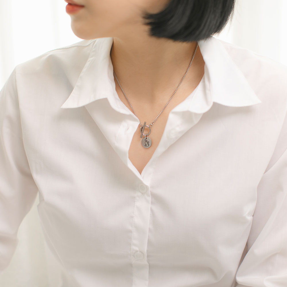 유기견 유기묘 기부목걸이 후원목걸이 얇은 체인 토글바 동물 후원 명품 우정 남자 여자 - 상세 이미지 4
