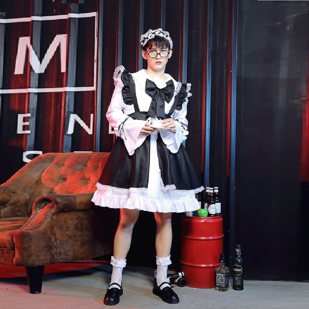 남자메이드복 남성메이드복 남자코스프레의상 빅사이즈 할로윈 졸업사진컨셉 기본형긴팔 상세 이미지 3