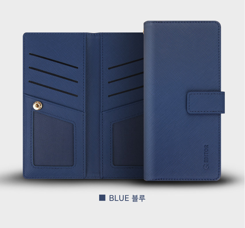 갤럭시 다이어리 지갑 가죽 케이스 카드 수납 블루, 갤럭시S25 - 상세 이미지 3