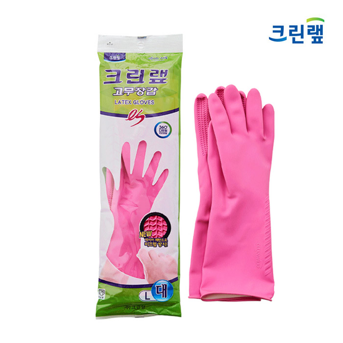 크린랲 크린랩 고무장갑 식품용 다용도 레드 핑크 기모 면코팅 미니 소 중 대 특대 - 상세 이미지 2