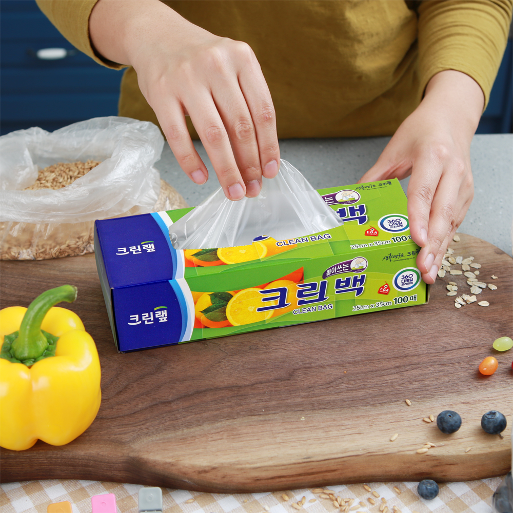 크린랩 크린백 / 롤백 / 지퍼백 X3개 주방일회용품 모음 - 상세 이미지 5