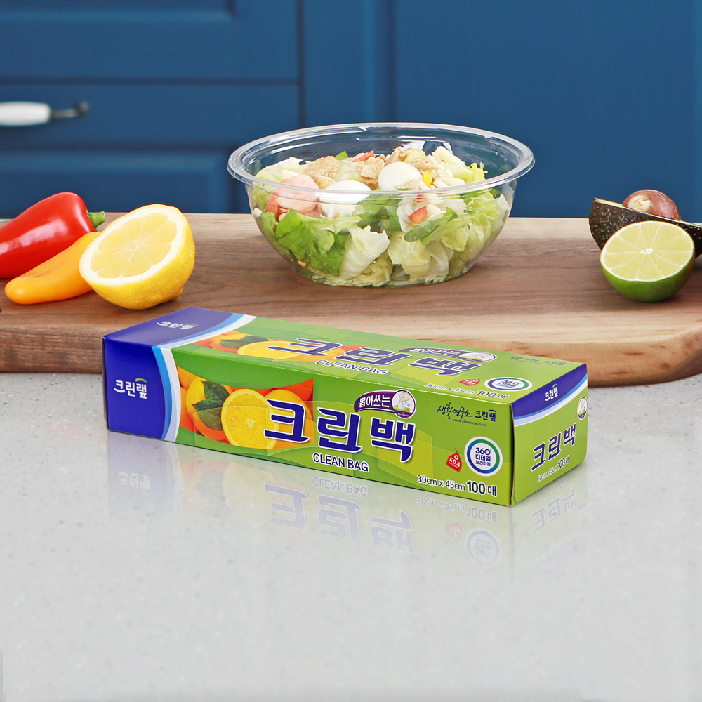 크린랩 크린백 주방 일회용품 비닐 위생백 100매 대 30cm x 45cm - 메인 이미지