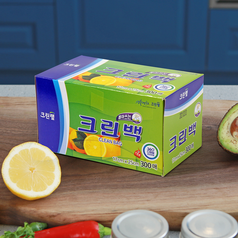 크린랩 크린백 주방 일회용품 비닐 위생백 300매 미니 17cm x 25cm - 상품 이미지